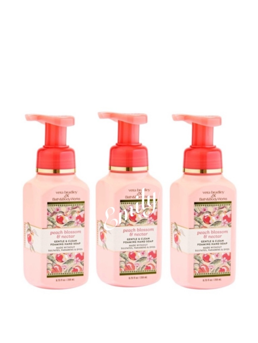 BBW × Vera Bradley 3-Pc 2026 PEACH BLOSSOM & NECTAR Foam Hand Soap
